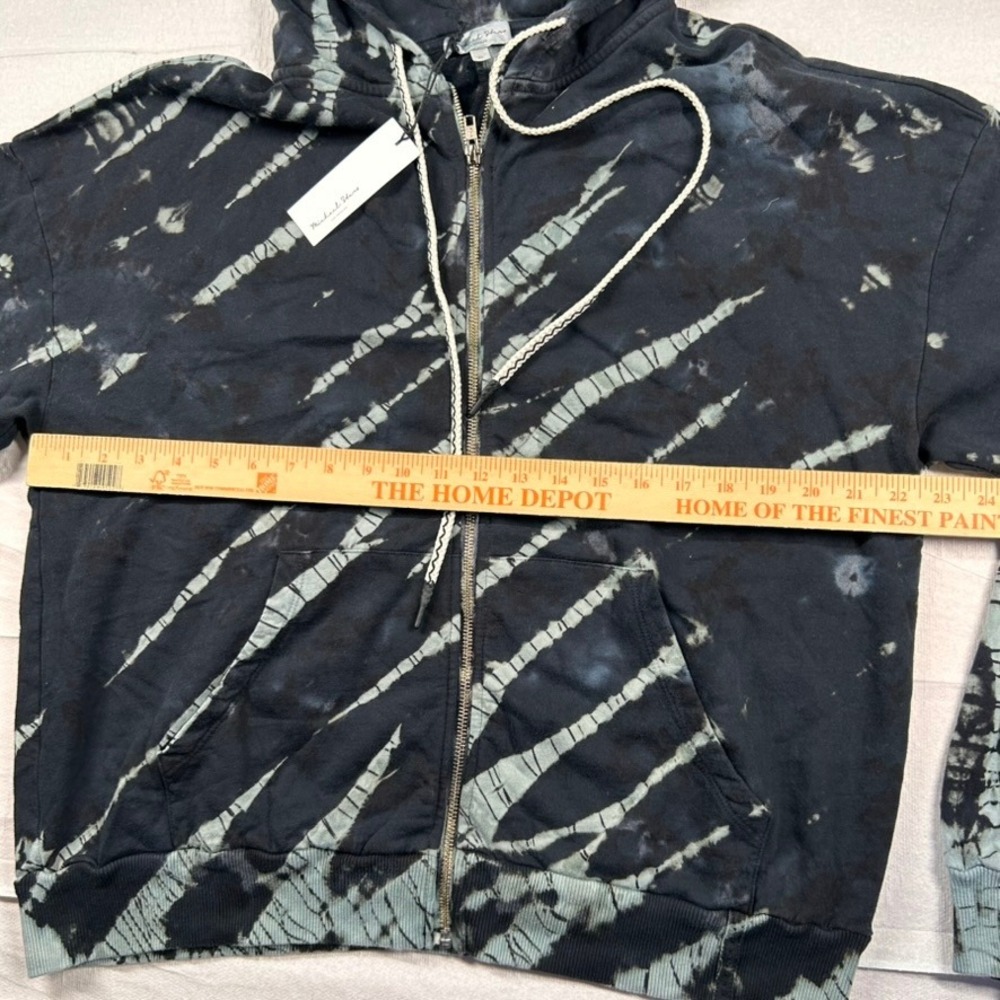 Michael Stars Hoodie Womens XL Full Zip Naomi Double Dye Midnight Blue Black - Picture 8 of 10
